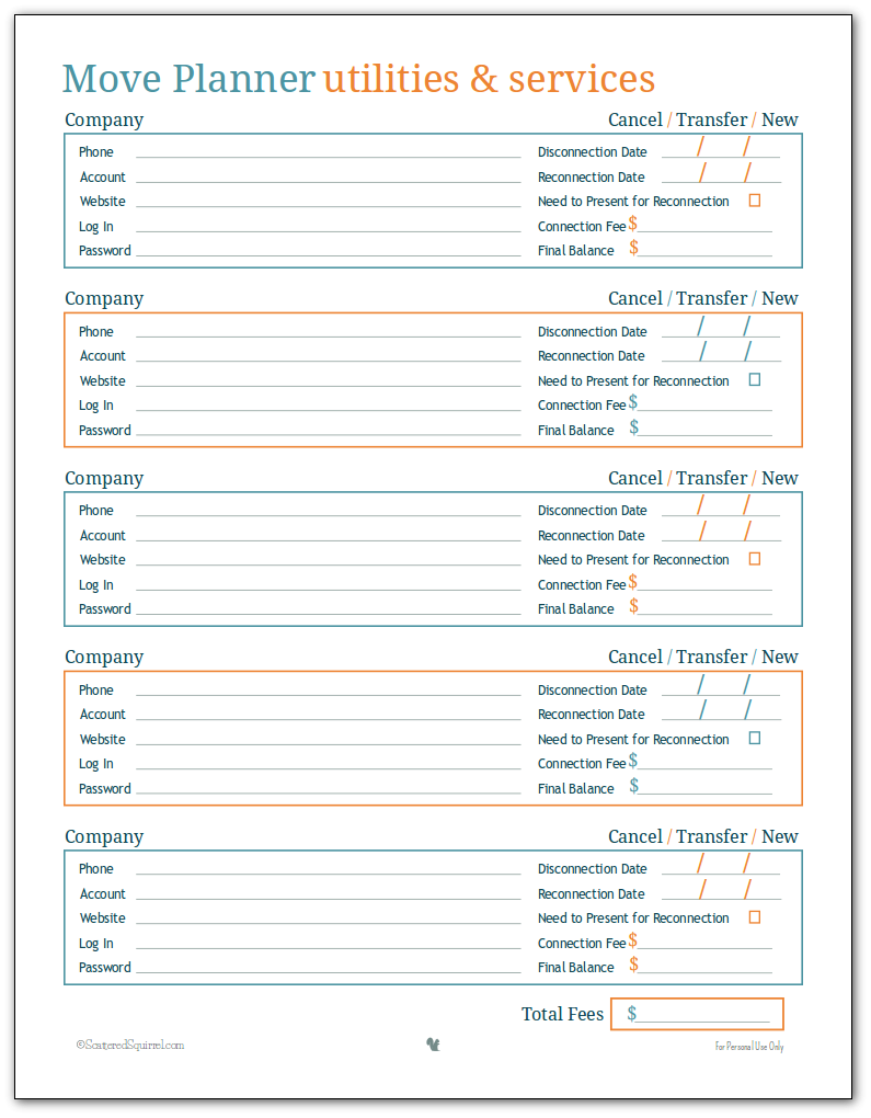 Move Planner Printables To Help Make Your Move Easier