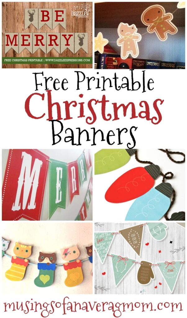 Musings Of An Average Mom Free Printable Christmas Banners