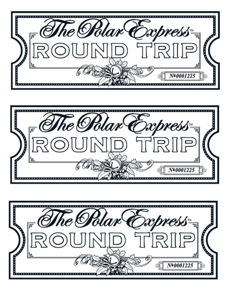 My Take On The Polar Express Tickets We Printed Them On Gold Paper Polar Express Christmas Party Polar Express Tickets Polar Express Party