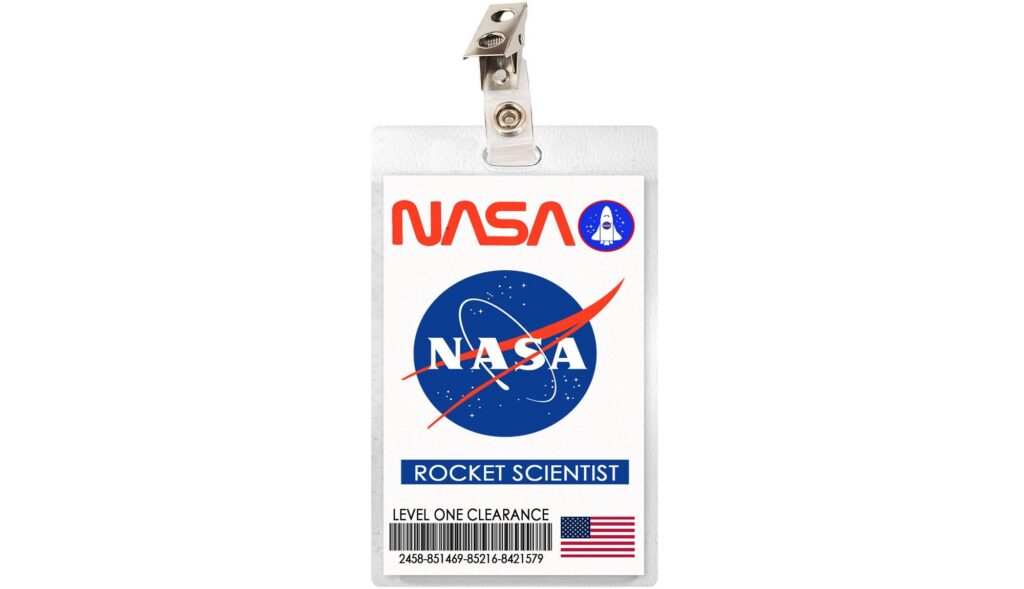 NASA Rocket Scientist ID Badge Card Cosplay Costume Name Tag Etsy de