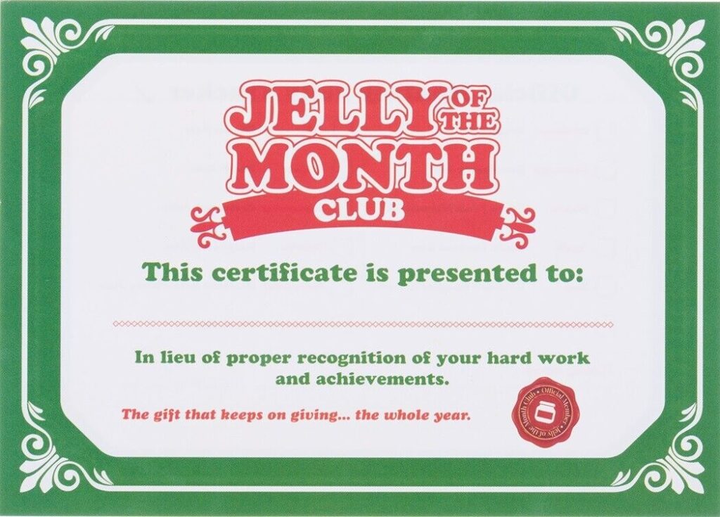 National Lampoon s Christmas Vacation Jelly Of The Month Club Certificate EBay