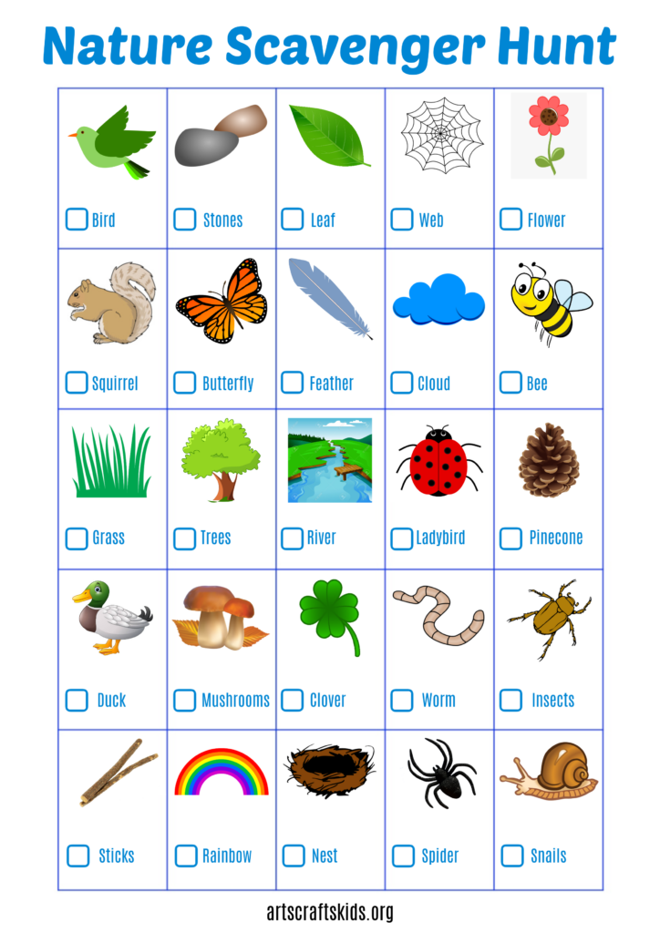 Nature Scavenger Hunt Free Printable Arts Crafts Kids Do