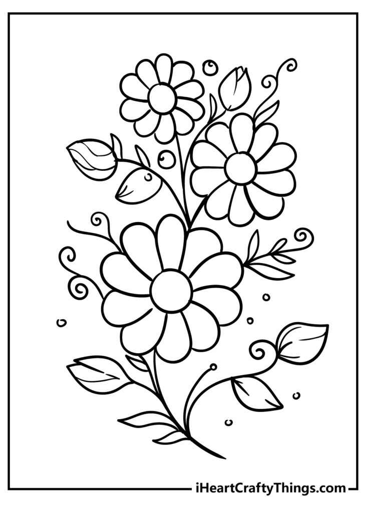 New Beautiful Flower Coloring Pages 100 Unique 2022 