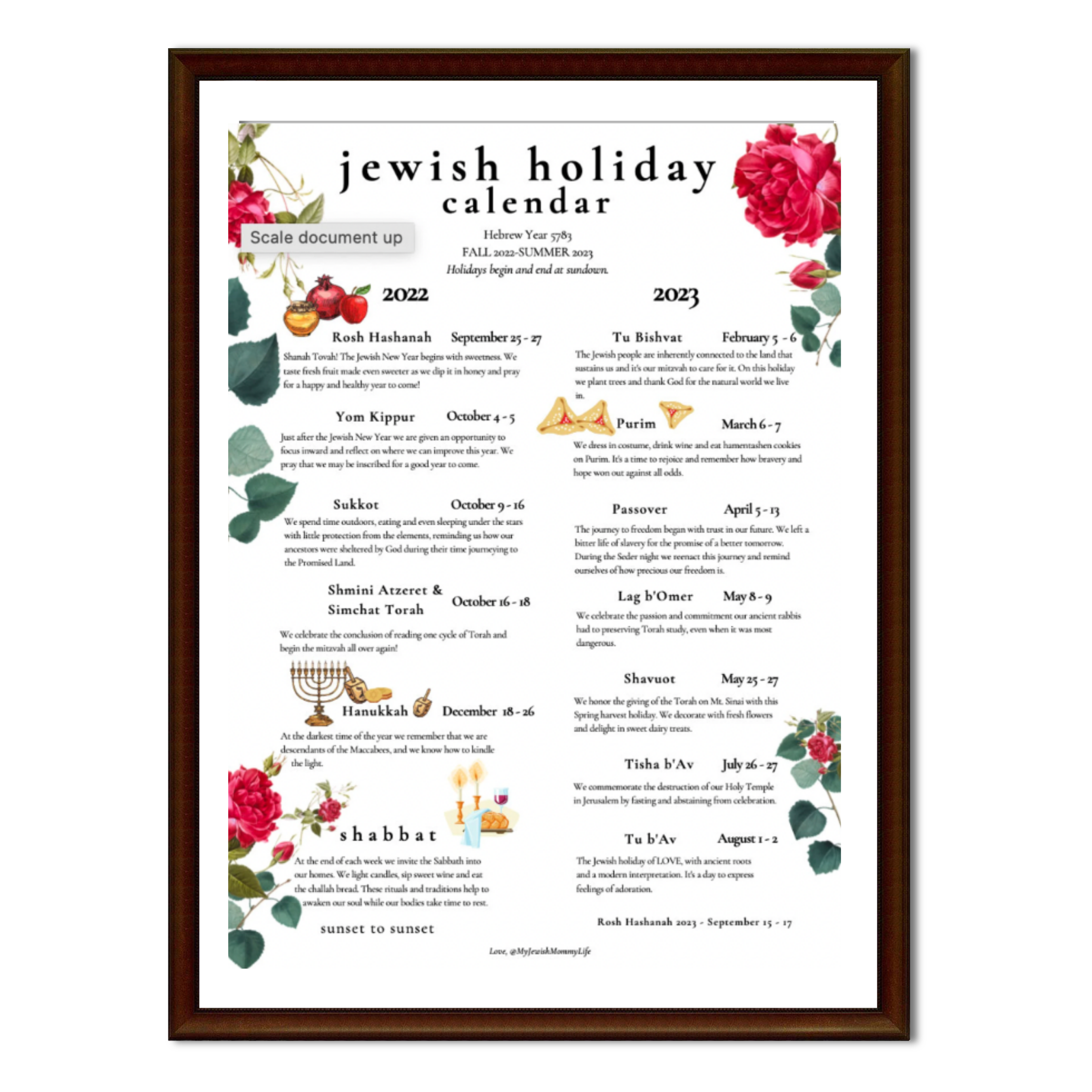 2023 Calendar With Jewish Holidays Printable
