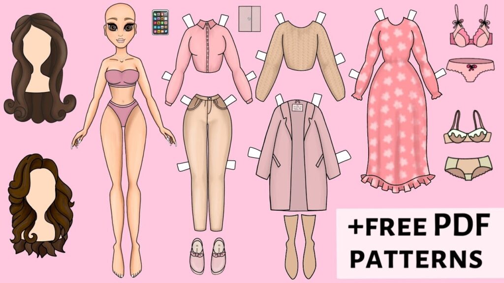 NEW PAPER DOLL DRESS UP WITH WARDROBE DIY FREE PRINTABLE YouTube Paper Doll Dress Paper Doll Template Free Printable Paper Dolls