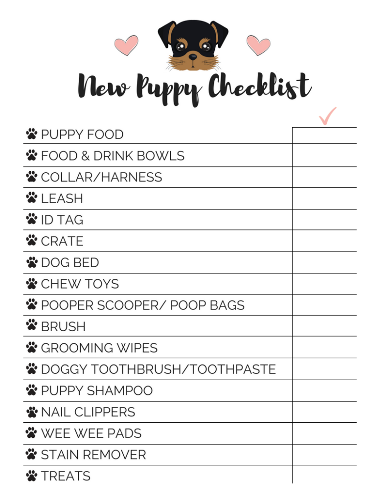 New Puppy Checklist Hirschfeld