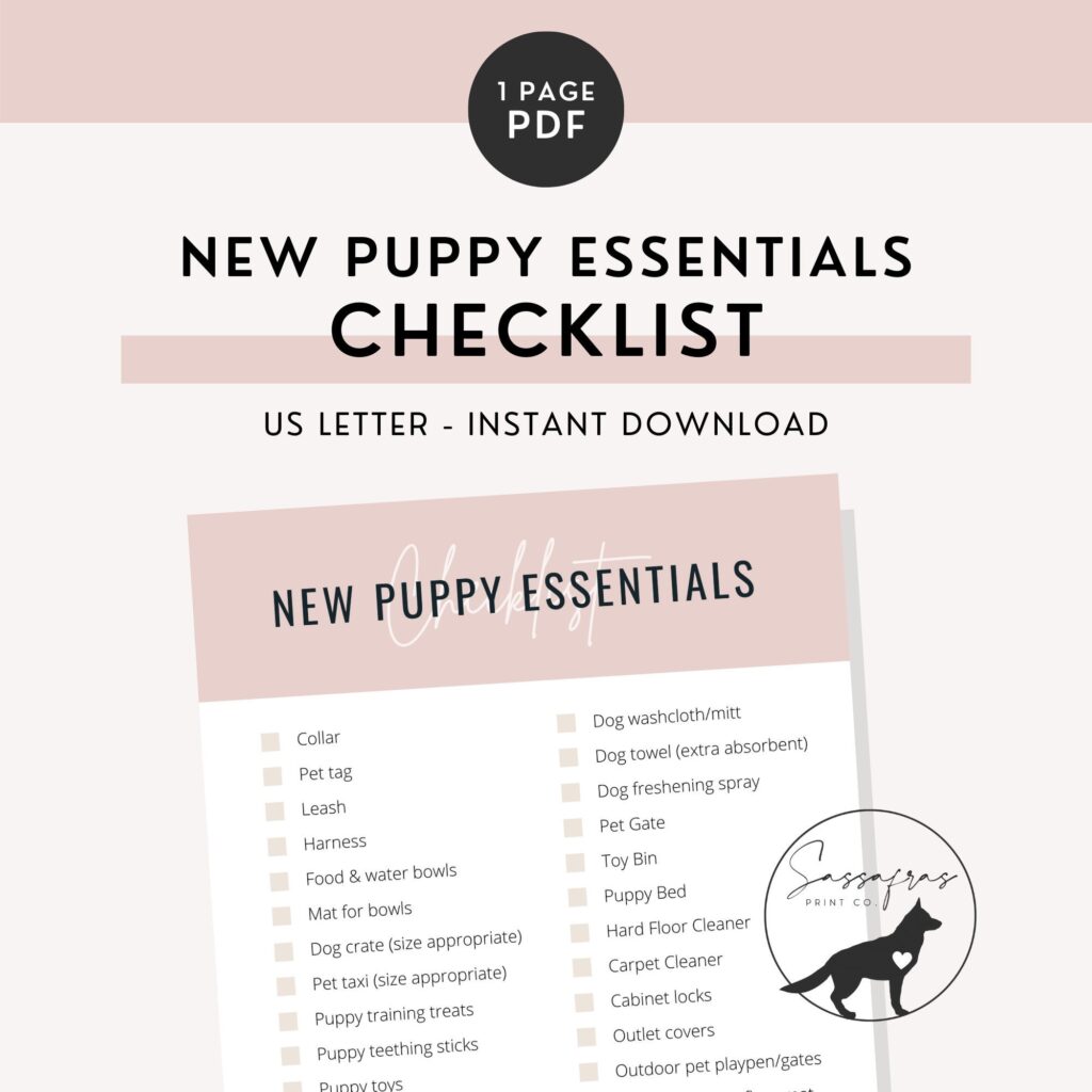Free Printable New Puppy Checklist