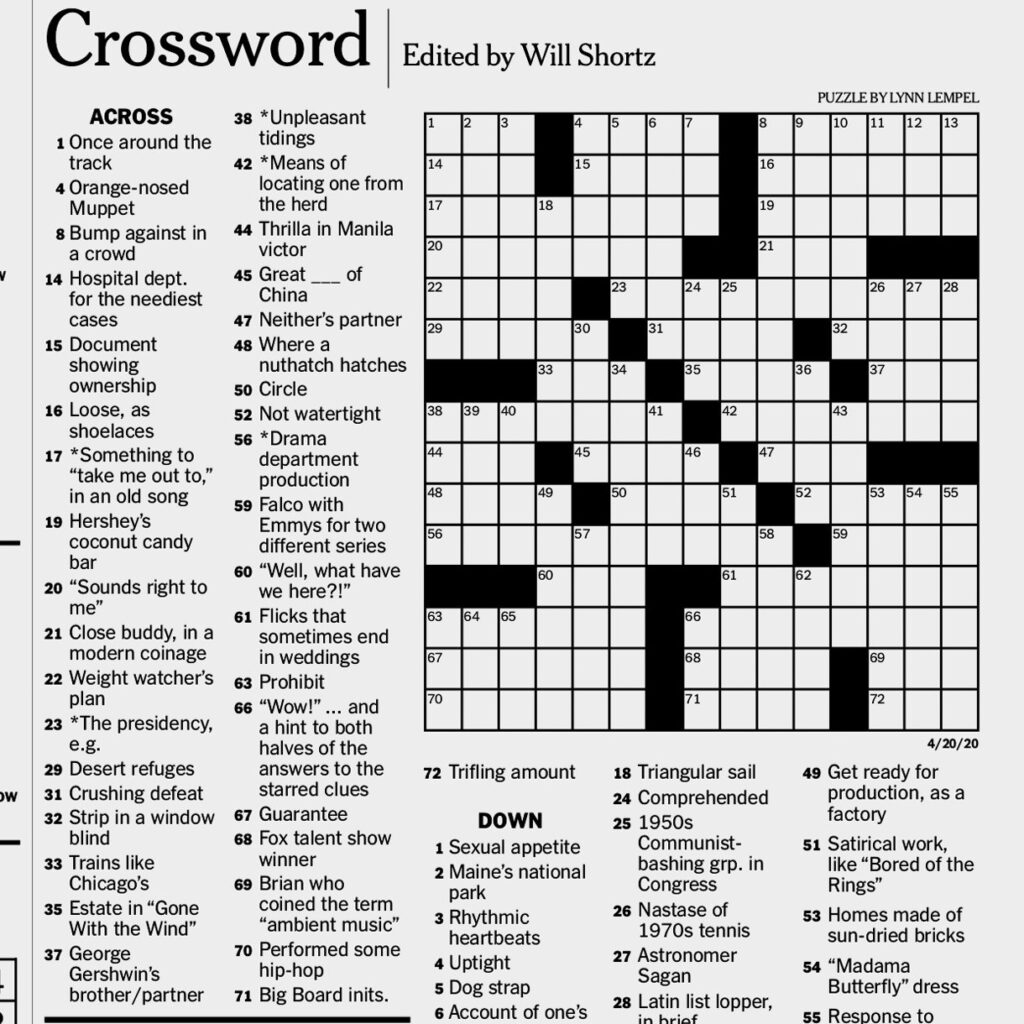 New York Times Sunday Crosswords Buy Now Store 50 OFF Www solocalcio