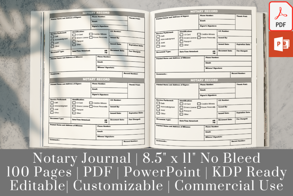 Notary Log Book KDP Grafik Von EverydayDigitalArt Creative Fabrica