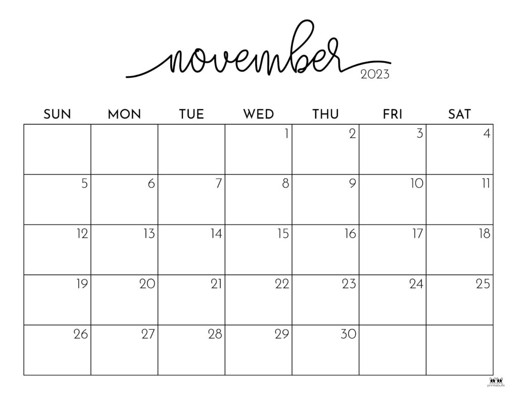 Printable November 2023 Calendar