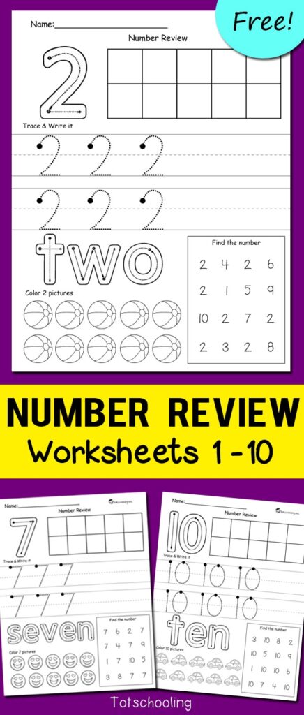 Numbers 1-10 Free Printables