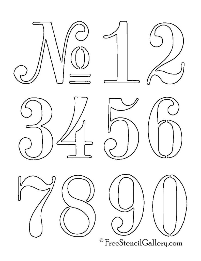 Numbers Stencil Letter Stencils To Print Stencils Printables Letter Stencils