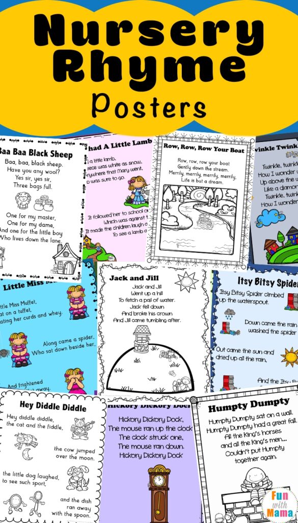 Nursery Rhymes Printables Posters Fun With Mama