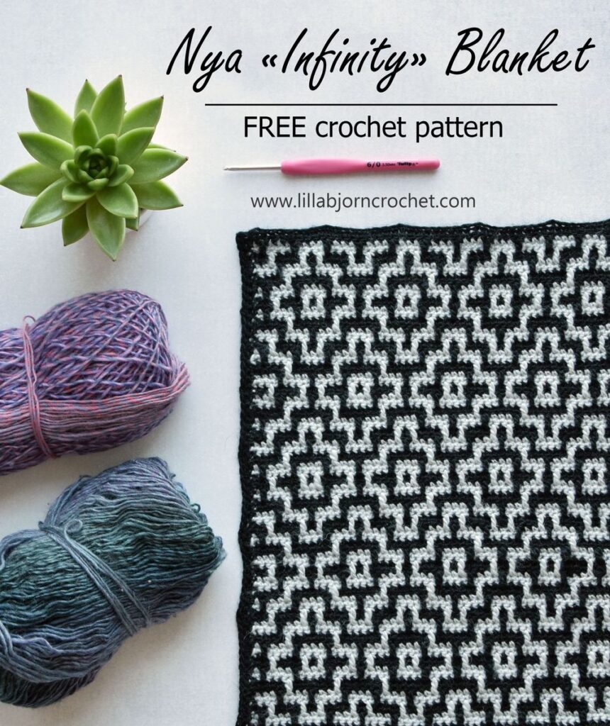 Nya Mosaic Blanket Infinity Version FREE Crochet Pattern LillaBj rn s Crochet World