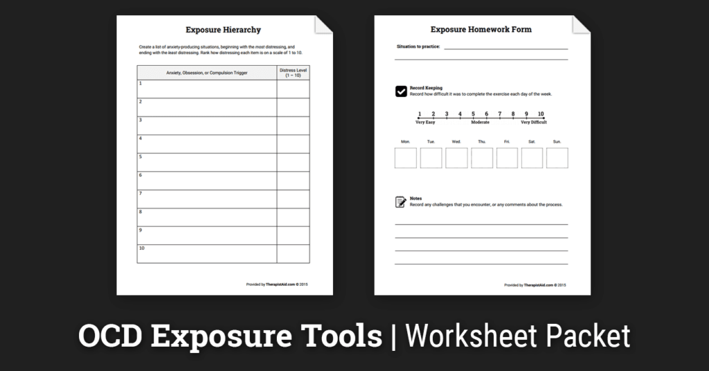 OCD Exposure Hierarchy Packet Worksheet Therapist Aid