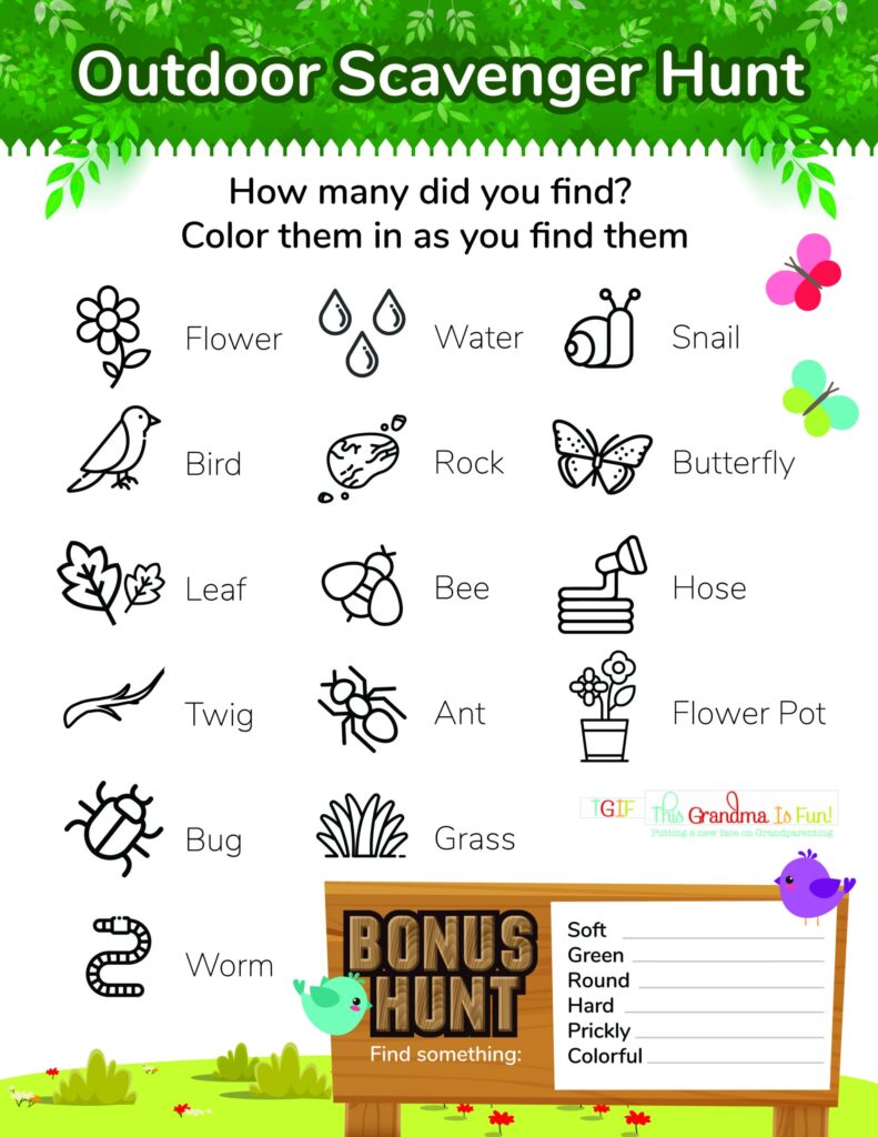 Outdoor Scavenger Hunt Free Printable TGIF This Grandma Is Fun