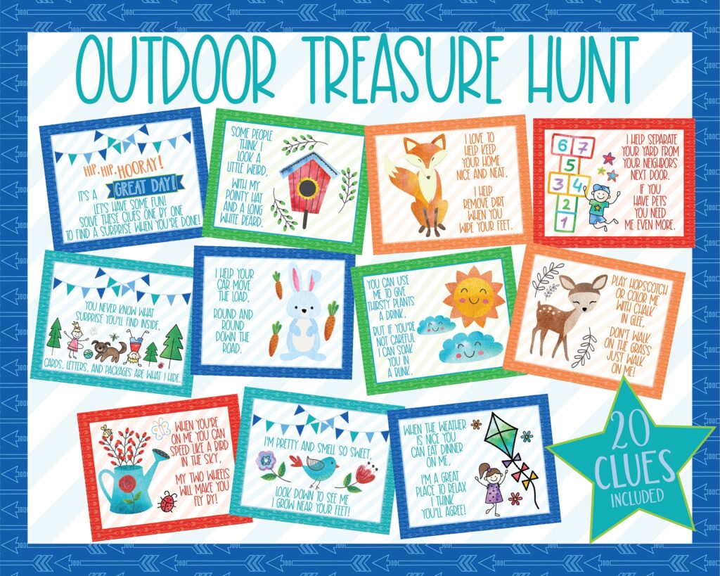 Outdoor Treasure Hunt Clues Outdoor Scavenger Hunt Clues Etsy de