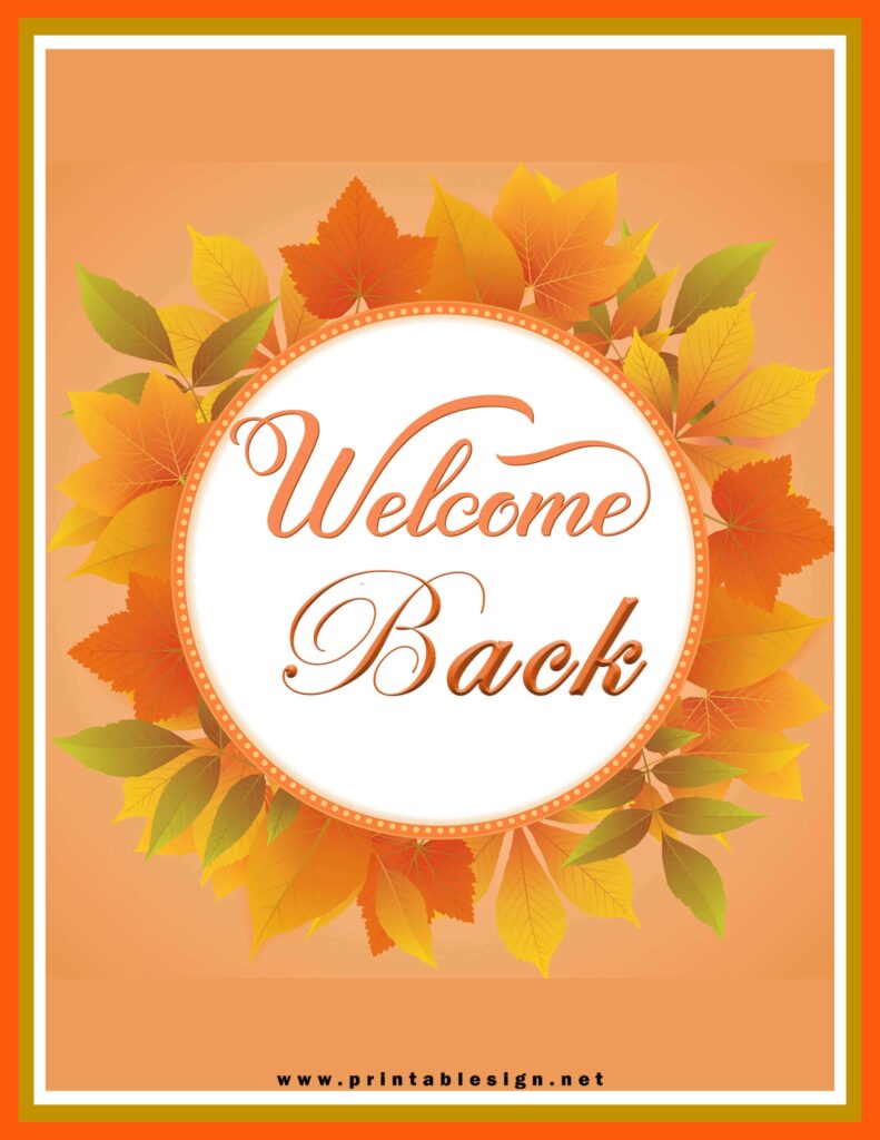 Outdoor Welcome Back Sign FREE Download