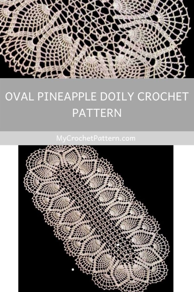Oval Pineapple Doily Crochet Pattern MyCrochetPattern Free Crochet Doily Patterns Crochet Doilies Crochet Patterns