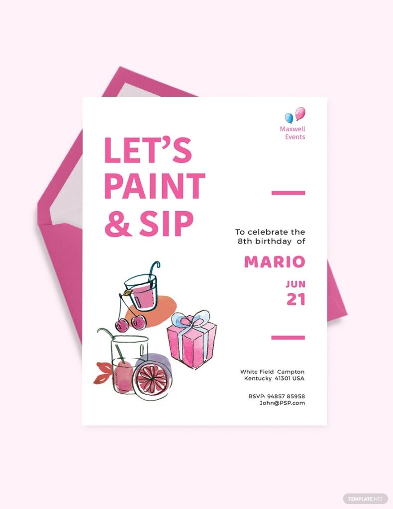 Paint Party Invitation Templates Design Free Download Template