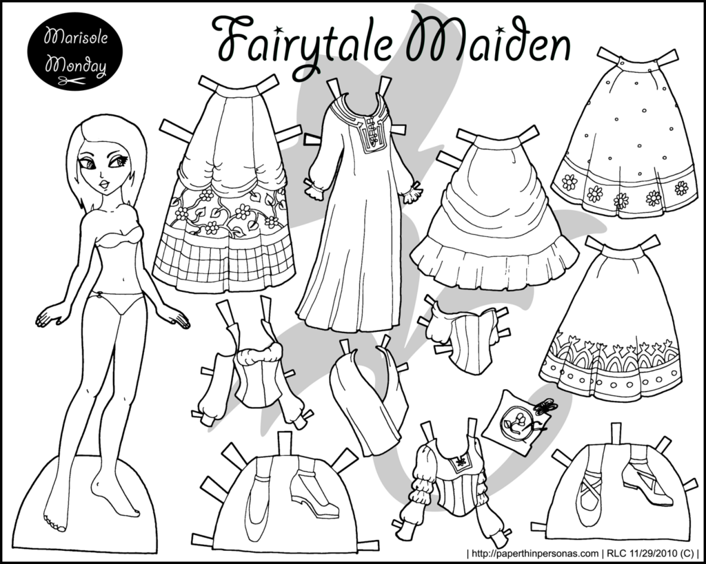 Paper Doll Clothes Coloring Pages Coloring Home