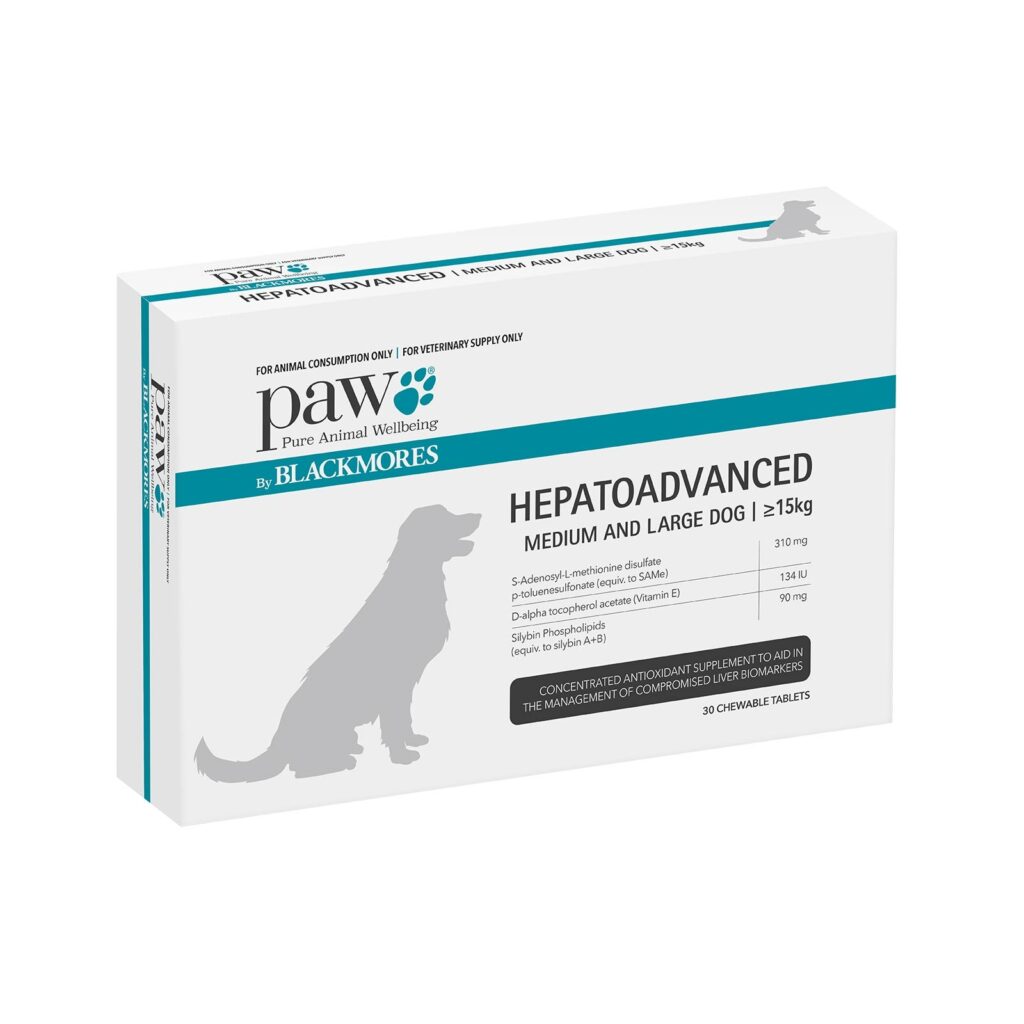 PAW By Blackmores Hepatoadvanced For Medium And Large Dogs Over 15kg 30 Tablets 168 95