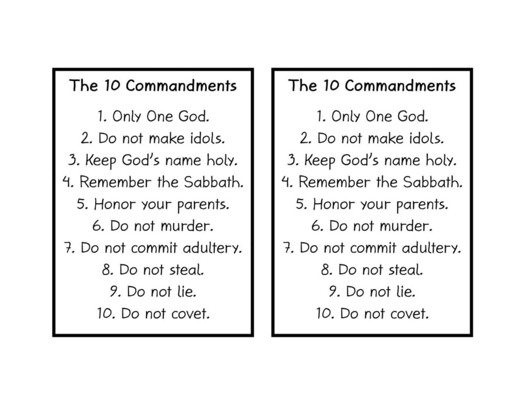 PDF Torn Paper 10 Commandments 1 Christian Preschool Printables