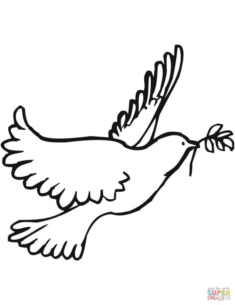 Peace Dove Coloring Page Free Printable Coloring Pages