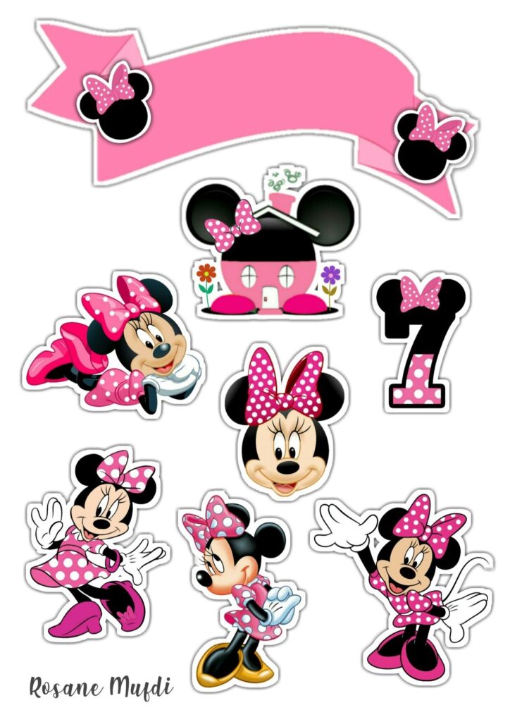 Pin By Andreia Gomes On Silhouette Projects Minnie Mouse Cake Topper Minnie Mouse Stickers Minnie Mouse Images