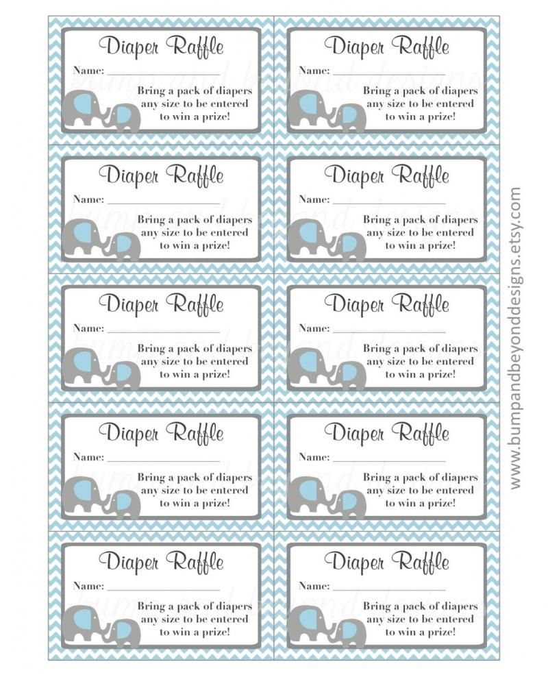 Printable Diaper Raffle Tickets Free