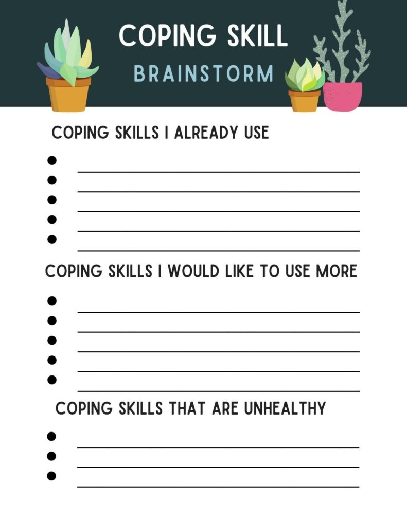 Free Printable Coping Skills Worksheets For Adults