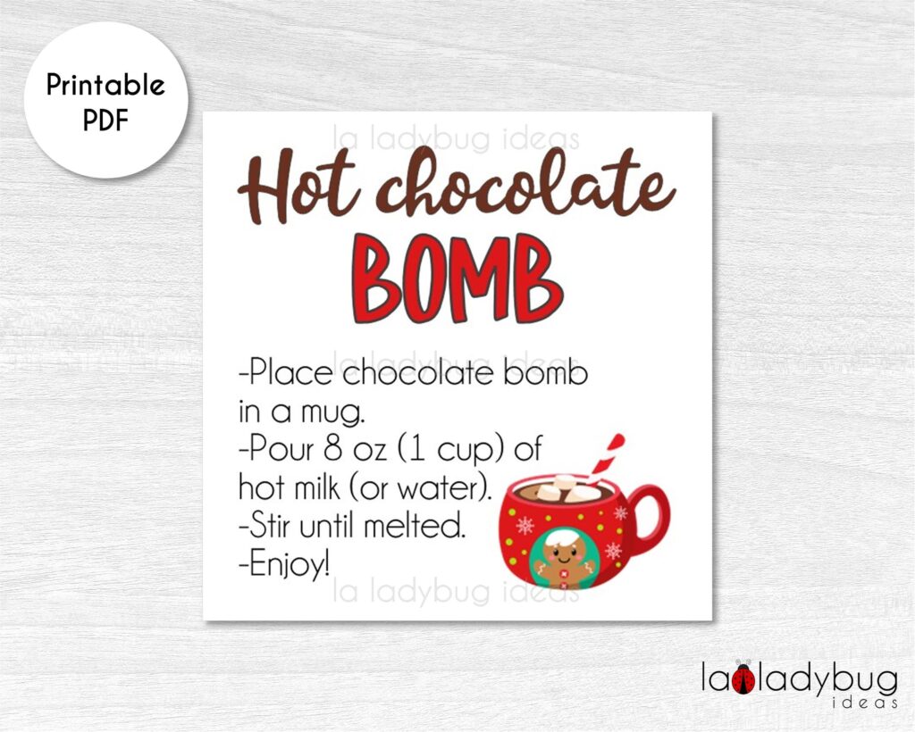 Free Printable Hot Cocoa Bomb Tags