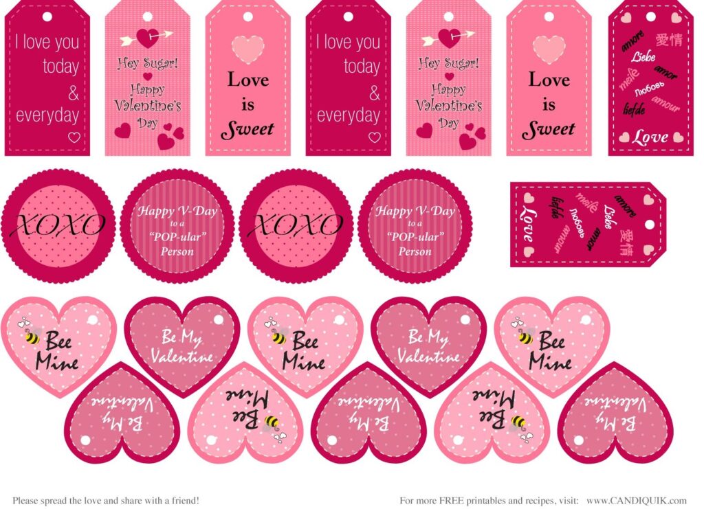 Template Free Printable Valentine Tags