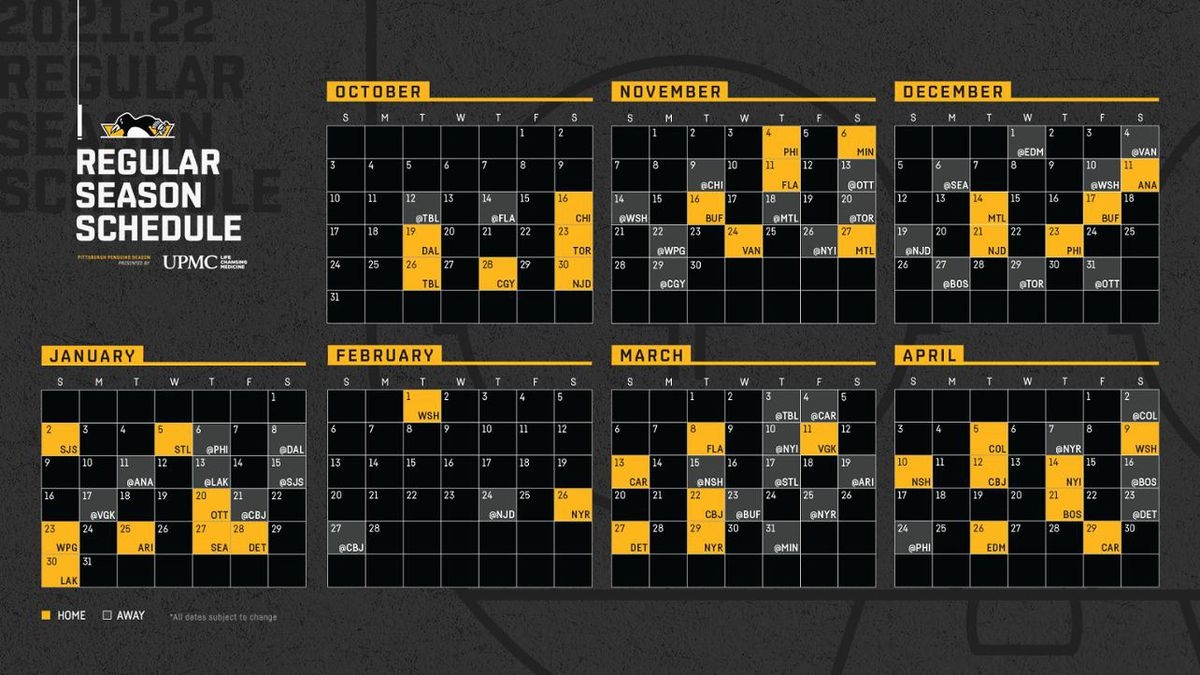 Printable Pittsburgh Penguins Schedule Free Printable Templates