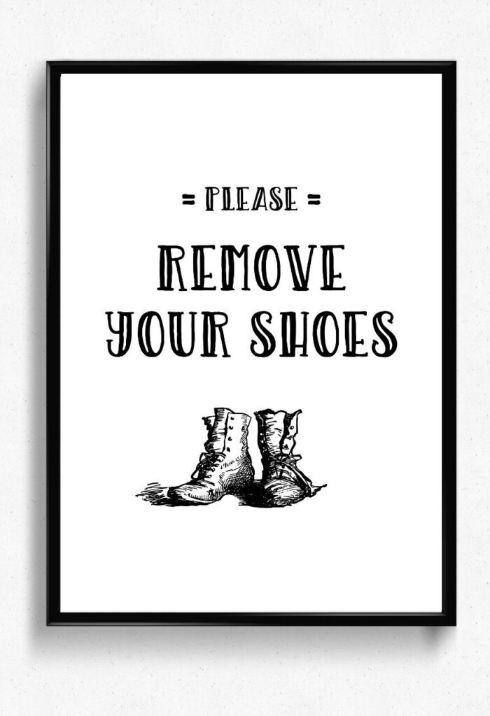Please Remove Your Shoes PRINTABLE Poster Hallway Decor No Etsy Posters Printable No Shoes Sign Lettering