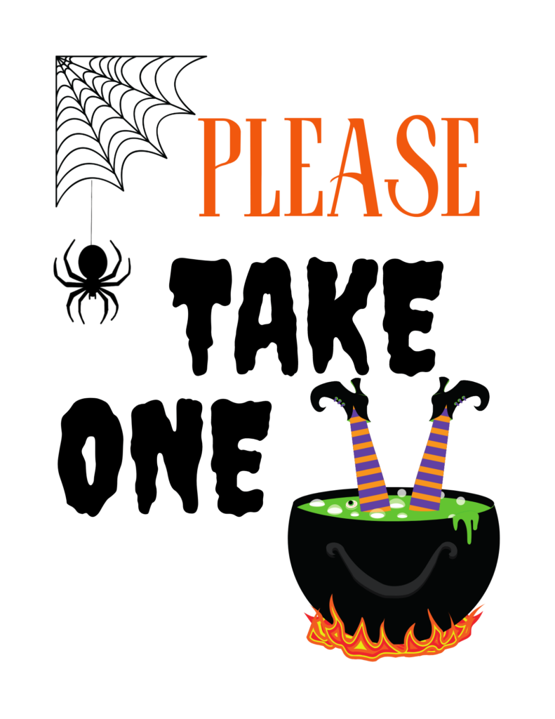 Please Take One Halloween Sign PrintablesBuzz