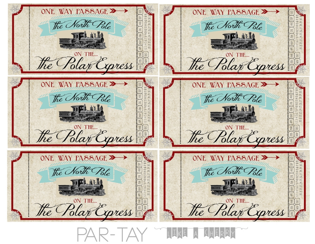 Polar Express Train Tickets Free Printable Party Like A Cherry