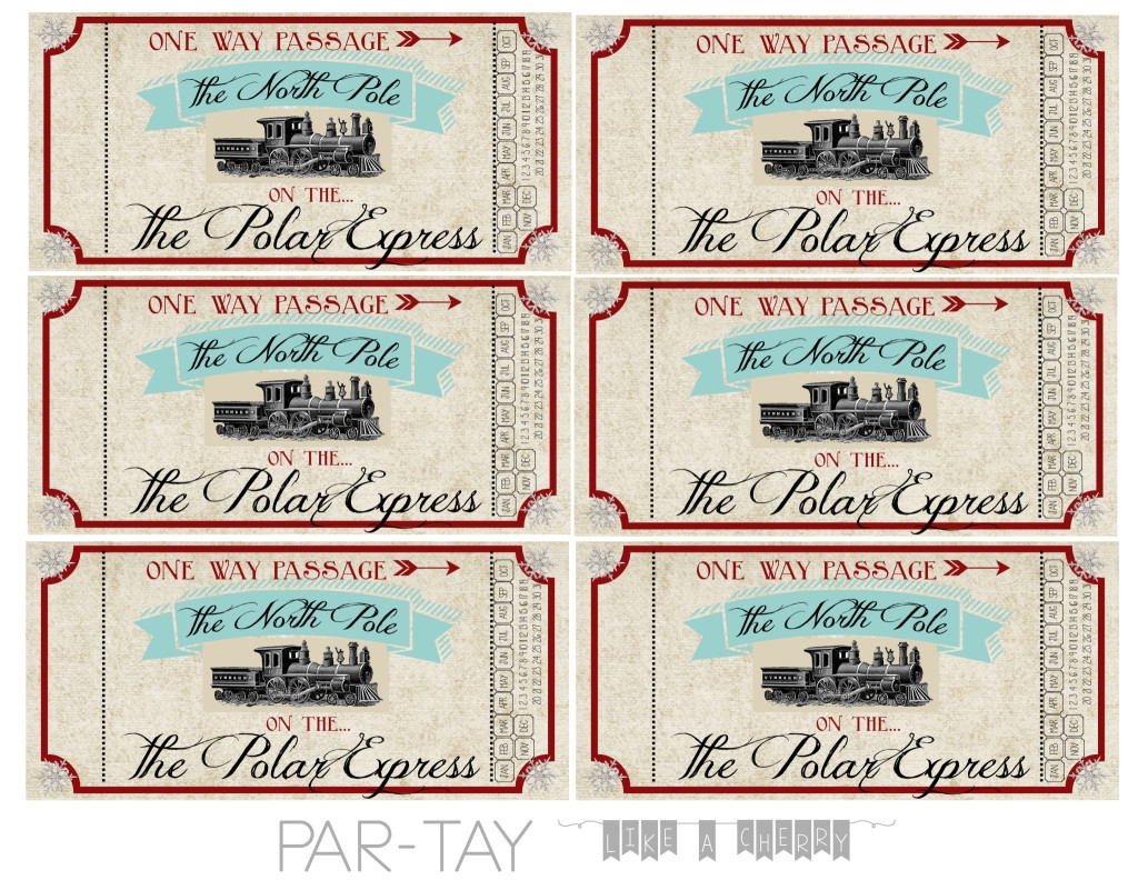 Free Printable Template Free Polar Express Tickets