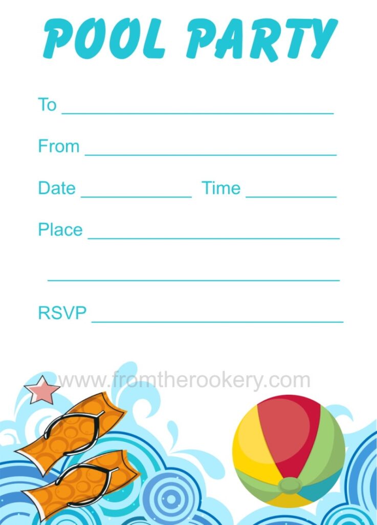 Free Printable Pool Party Invitations