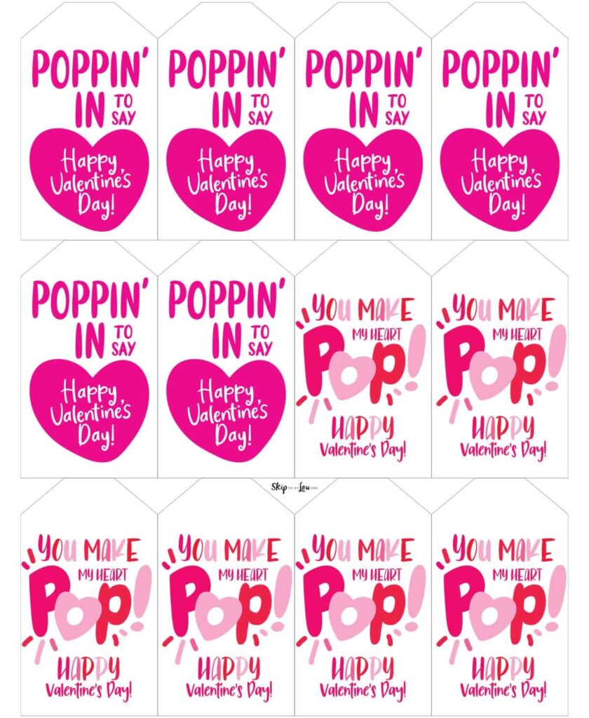 Pop It Printable Valentine Cards Skip To My Lou