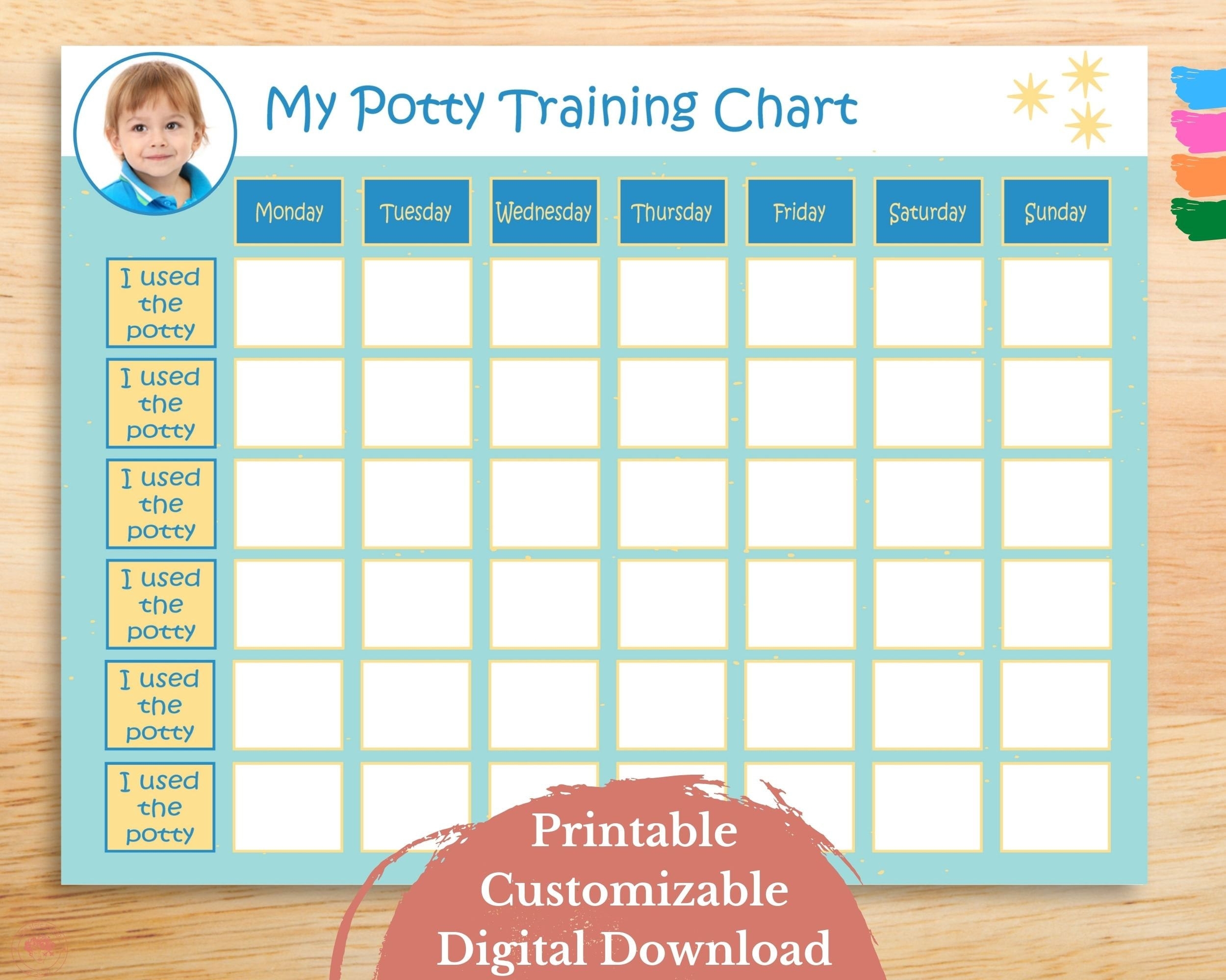Potty Training Schedule Chart Printable Potty Training Etsy de
