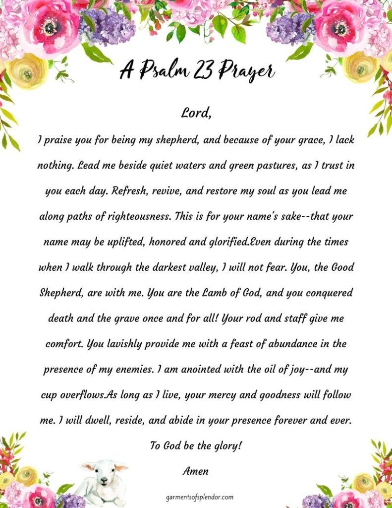 Free Printable Psalm 23 Printable Version