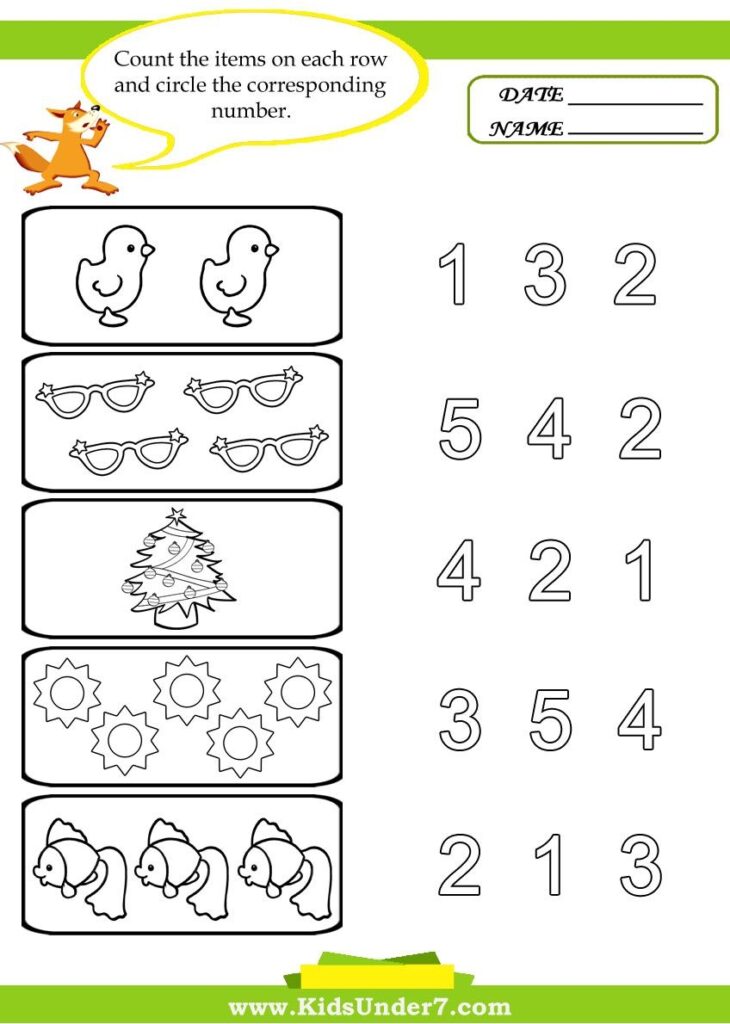 Free Printable Preschool Math Worksheets