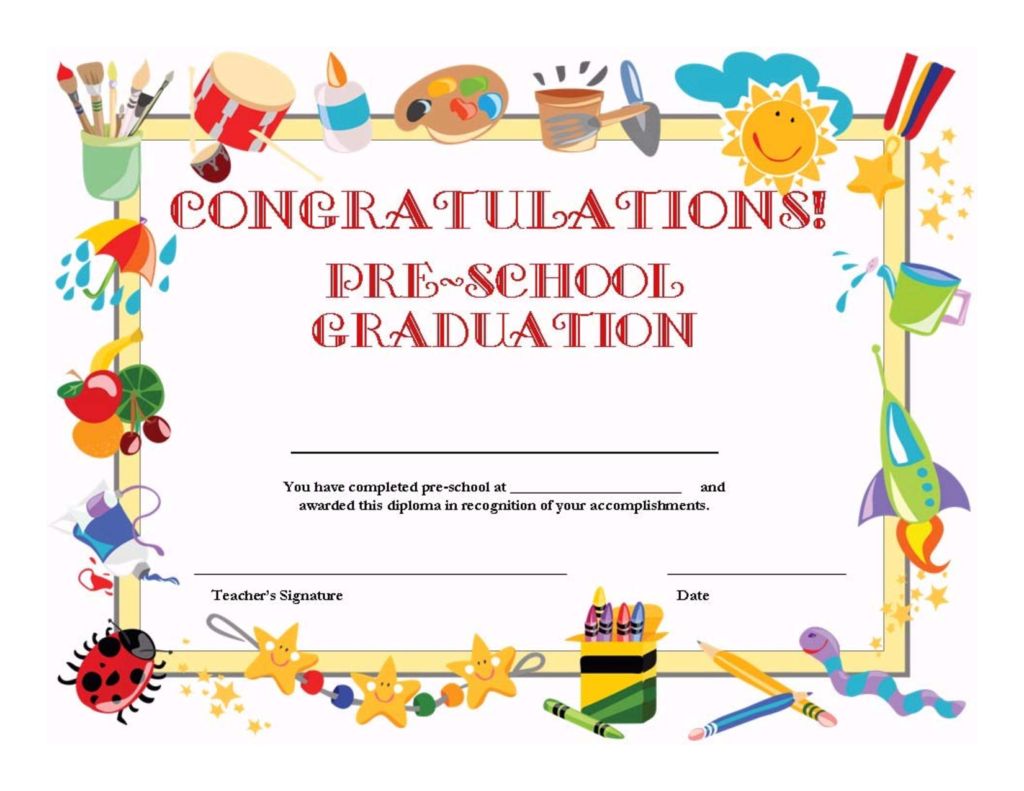 Preschool Graduation Certificate Free Printable