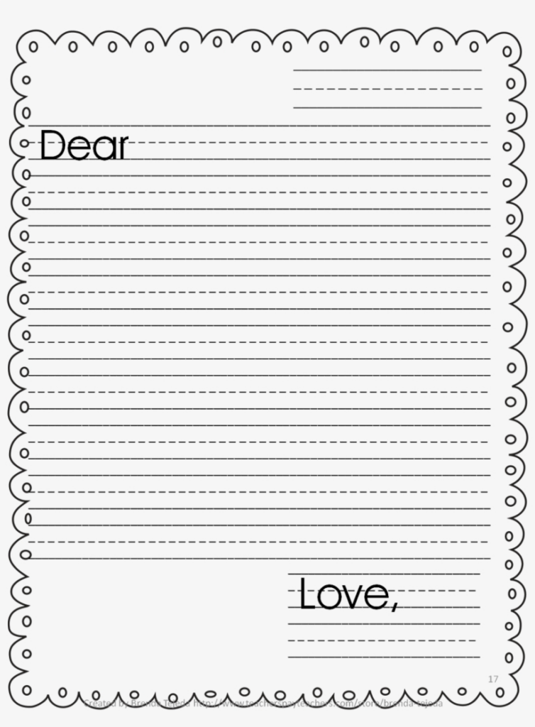Primary Letter Writing Paper Printable Lined Paper With Border PNG Image Transparent PNG Free Download On SeekPNG
