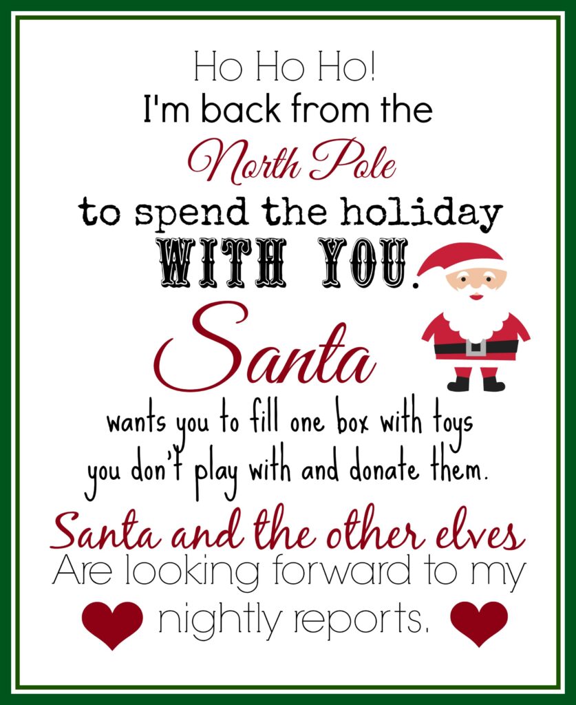 Print This Elf Returns Letter With Instructions To Donate Toys Elf On The Self The Elf Lettering