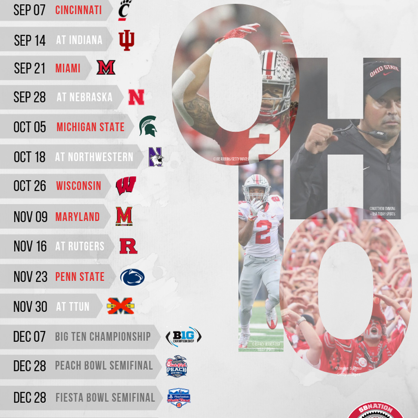 Printable 2019 Ohio State Football Schedule Land Grant Holy Land