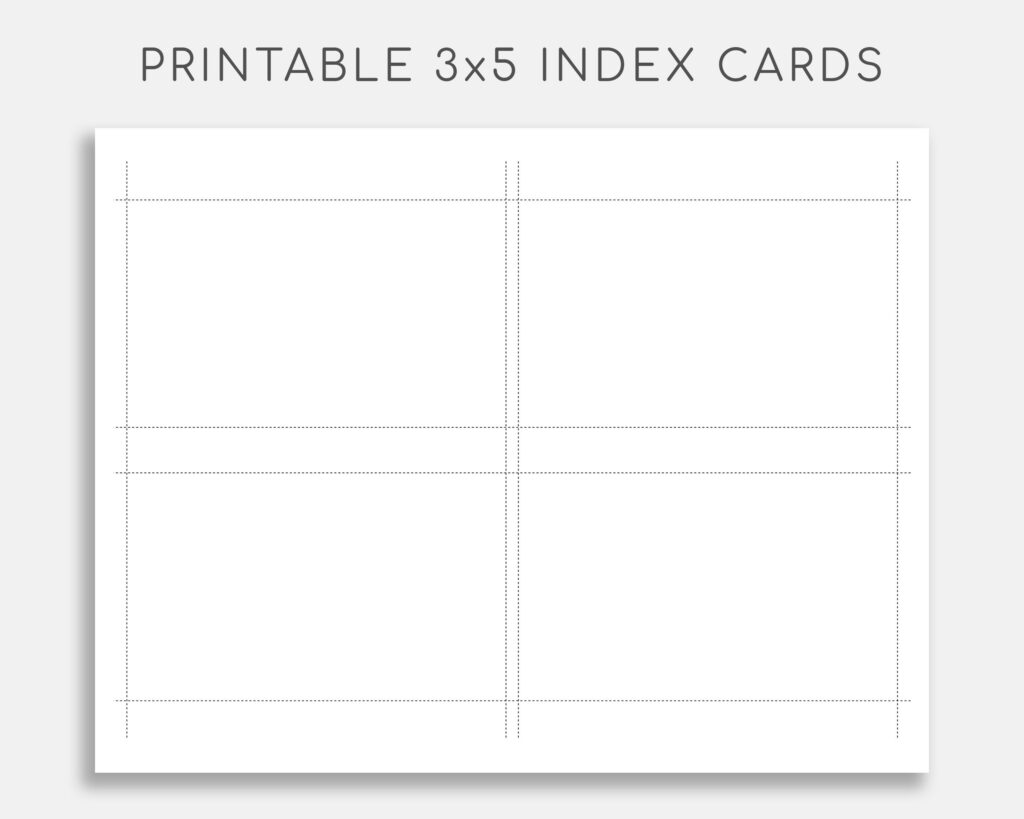 Free Printable 3x5 Index Card Template
