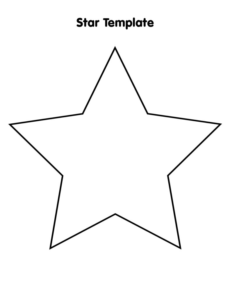 Printable 5 Point Star Template Clip Art Library