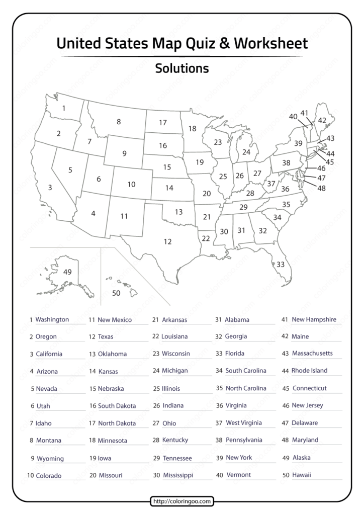 Printable 50 States In United States Of America Map Visit The Site For Free And Printable Educational Worksheets An Learning States United States Map Map Quiz